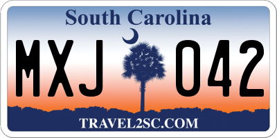 SC license plate MXJ042