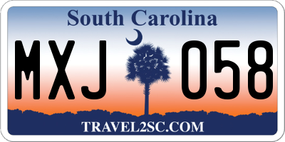 SC license plate MXJ058
