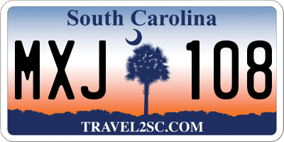 SC license plate MXJ108