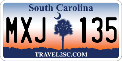 SC license plate MXJ135