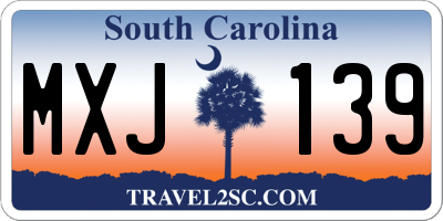 SC license plate MXJ139