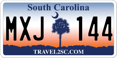 SC license plate MXJ144