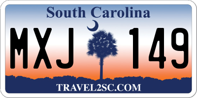SC license plate MXJ149