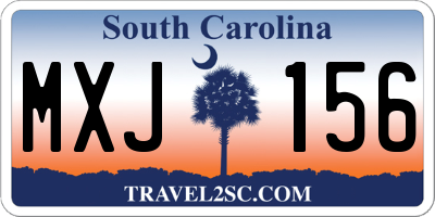 SC license plate MXJ156