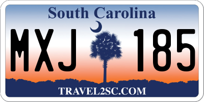 SC license plate MXJ185