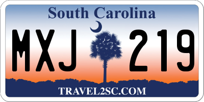 SC license plate MXJ219