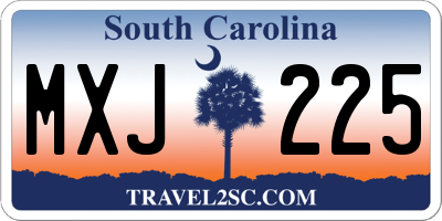 SC license plate MXJ225