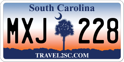 SC license plate MXJ228