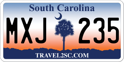 SC license plate MXJ235