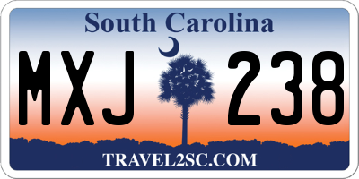 SC license plate MXJ238