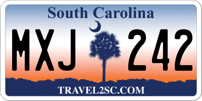 SC license plate MXJ242