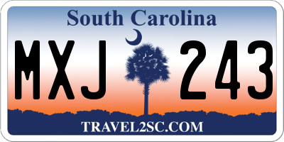SC license plate MXJ243
