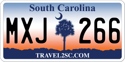 SC license plate MXJ266