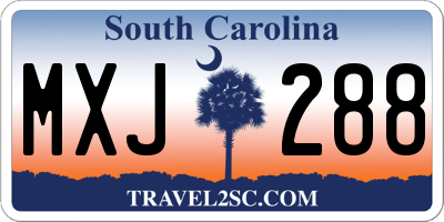 SC license plate MXJ288