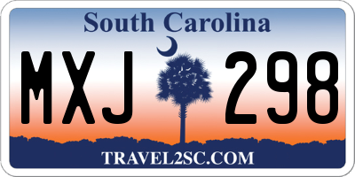 SC license plate MXJ298