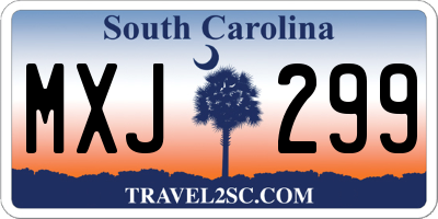 SC license plate MXJ299