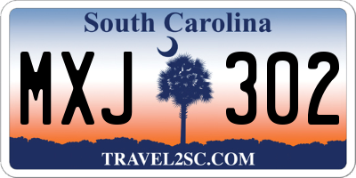 SC license plate MXJ302