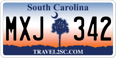 SC license plate MXJ342