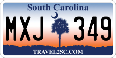 SC license plate MXJ349