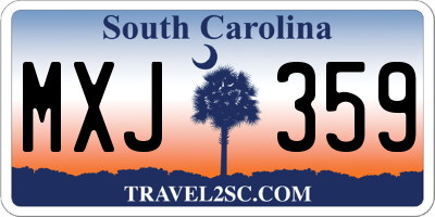 SC license plate MXJ359
