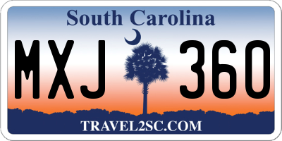 SC license plate MXJ360