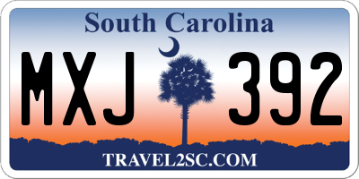 SC license plate MXJ392