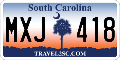 SC license plate MXJ418