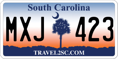 SC license plate MXJ423