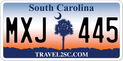 SC license plate MXJ445