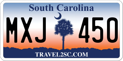 SC license plate MXJ450