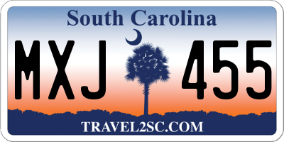 SC license plate MXJ455