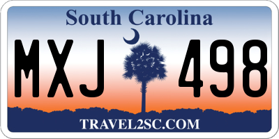 SC license plate MXJ498