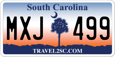 SC license plate MXJ499