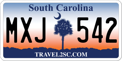 SC license plate MXJ542