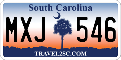 SC license plate MXJ546