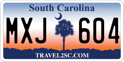 SC license plate MXJ604