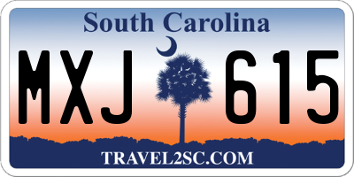 SC license plate MXJ615