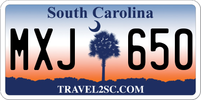 SC license plate MXJ650
