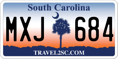 SC license plate MXJ684