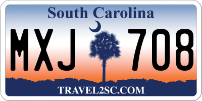 SC license plate MXJ708