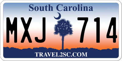 SC license plate MXJ714