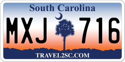 SC license plate MXJ716