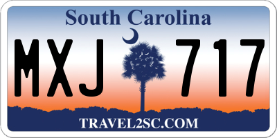 SC license plate MXJ717