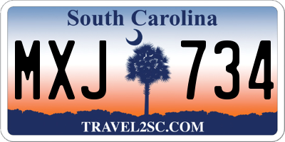 SC license plate MXJ734