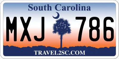 SC license plate MXJ786