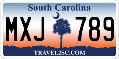SC license plate MXJ789