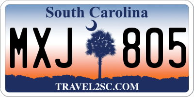 SC license plate MXJ805
