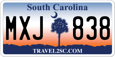 SC license plate MXJ838
