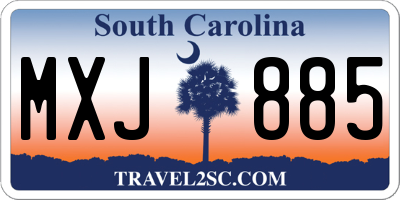 SC license plate MXJ885