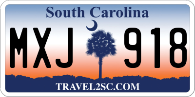 SC license plate MXJ918